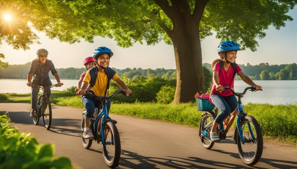 family cycling